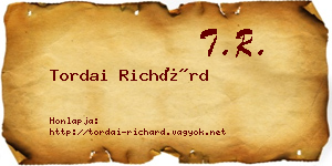 Tordai Richárd névjegykártya